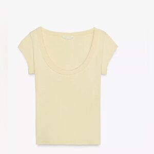 Zara Scoop Neck Top – Size Small – Butter Yellow